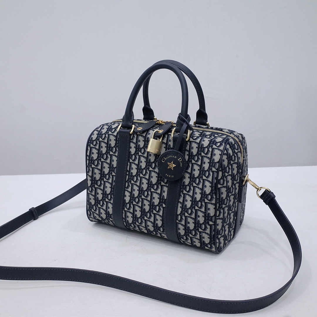 Dior Groove 25 Bag Blue Dior Oblique Jacquard